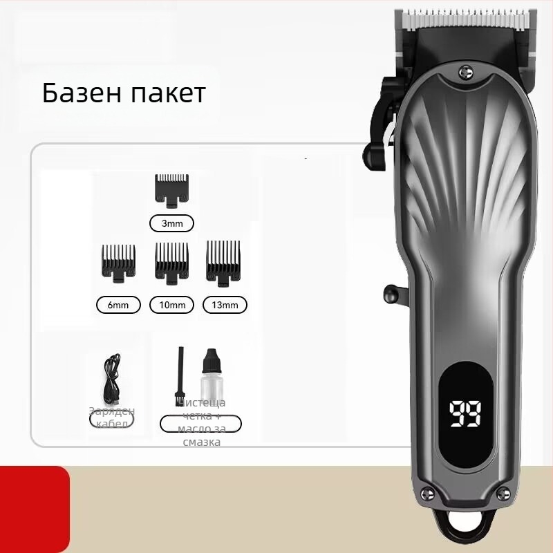 Професионална електрическа подстригваща машинка с керамично острие, безчетков мотор, сменяема батерия 1200–2000mAh, сменяема миеща се глава за подстригване, водоустойчива