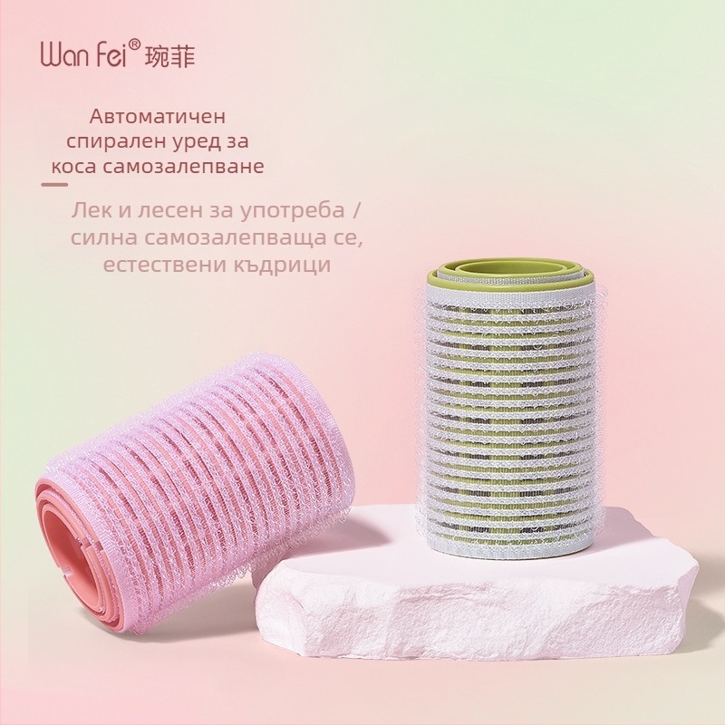 Самозалепваща ролка за коса с въздушна челка за обемен стил (Тип: Самозалепваща ролка за коса; Материал: Нейлон; Марка: Kawa qier; Внос: Не; Подходяща за: обикновени потребители)