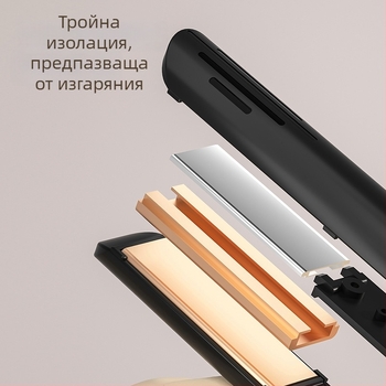 Универсален уред за къдрене и изправяне на коса с турмалиново-керамични плочи, диаметър 16–20 мм, 110–220V, 35W, 4 степени температура