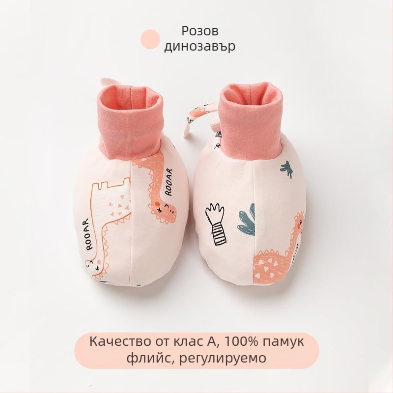 Бебешки обувки за зима от чист памук, Cartoon стил, марка Muslintree/Cotton Tree; подходящи за деца на възраст 1-3 години