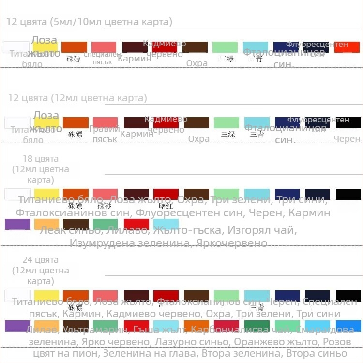 Марлей пигменти за китайска живопис, капацитет 5-12, съвместими с Xuan хартия