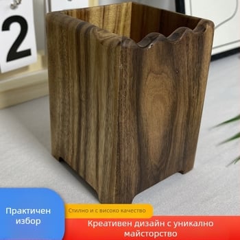 Дървен държач за писалка, квадратна форма, марка Tree art, модел 4-22, възможност за печат на лого