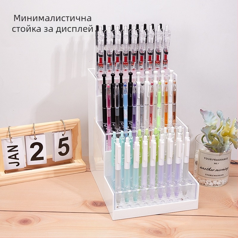 Пластмасов настолен изложбен рафт с многослоен стъпков дизайн, модел изложбен рафт, печат на лого и персонализация