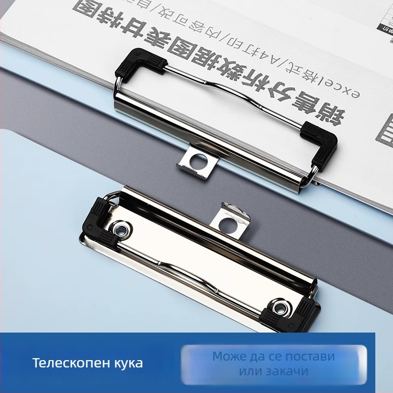 Deli 72641 пластмасов клипборд с мощен захват и клип за платка, отпечатано лого