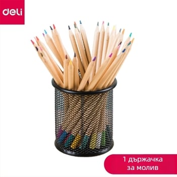 Deli 9172 метален държач за писалки, кръгла форма, модел 9172