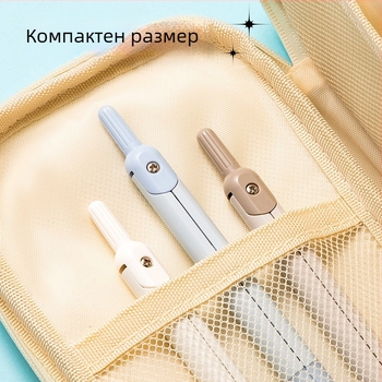 Deli VC28 Интегриран метален циркул-писалка с кръгла линейка и графитова сърцевина