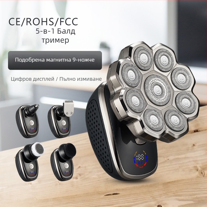 Електрическа самобръсначка за цялото тяло, водоустойчива, LED дисплей, плаваща глава и въртяща се многоглавна глава (>4)