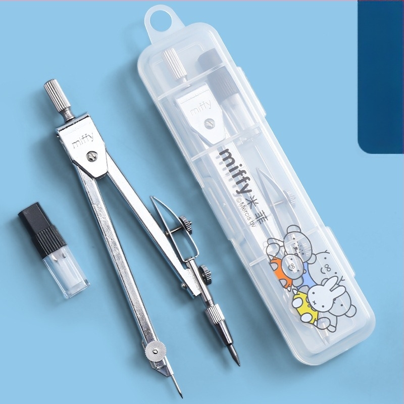 Метален комплект циркул и линийка от M&G Morning Light – многофункционален, за ученици, модел Fcs90803, спецификация 1/24/288