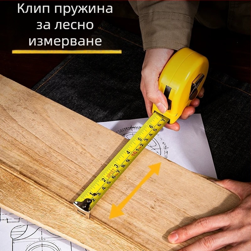 Deli 8203 метална рулетка с лента, 5 м – инструмент за измерване за чертане и дома