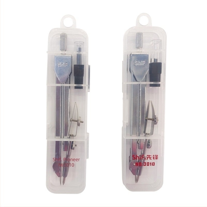 Компасов комплект с метално ядро за ученици – геометрично чертане и инженерно обучение, включва компаси и олово, модел XF3010, 24 бр./кутия