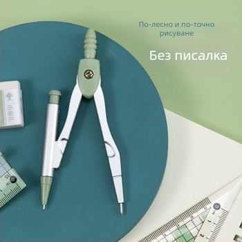 Little Fish 2220 Комплект линейка и компас от цинкова сплав с триъгълник за чертане