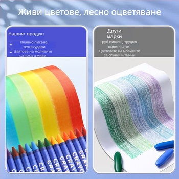 Enmi Fxa-hcq1501 Восъчни пастели за рисуване в класната стая, кутия с 40 опаковки, безопасни и измиваеми, с възможност за изтриване, кутия от твърд картон