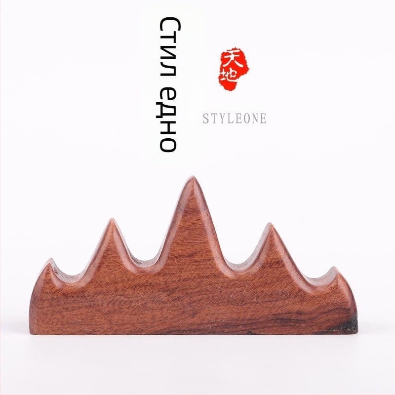 Дървен държач за перо и четки, модел Five Finger Mountain, код 521, калиграфски аксесоар, възможност за персонализация