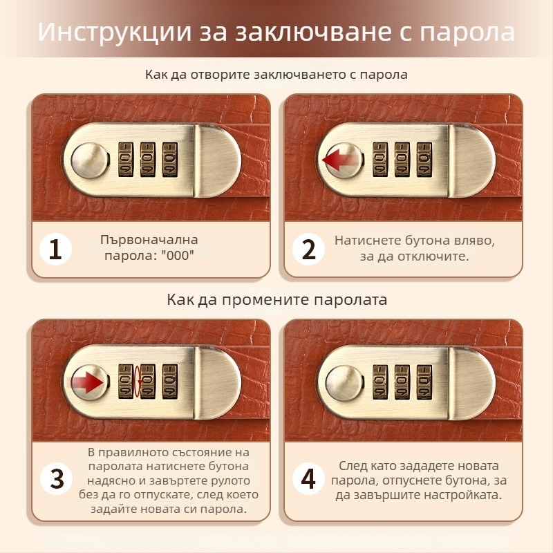 Hongyang Crocodile pattern password-lock money book, PU материал, модел 11, възможност за печат на лого