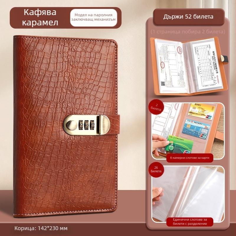 Hongyang Crocodile pattern password-lock money book, PU материал, модел 11, възможност за печат на лого