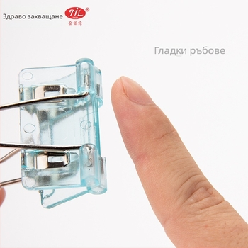 Цветен клип с дълга опашка за държач на бележки, пластмаса и метал, многофункционален организатор за билети и документи