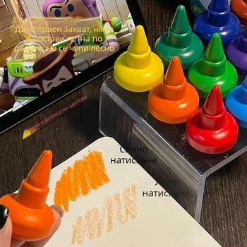 Детски пръстови пастели за рисуване, пластмасова обвивка, персонализация на лого, обвивка от картон и пластмаса, нето тегло 0.07 кг