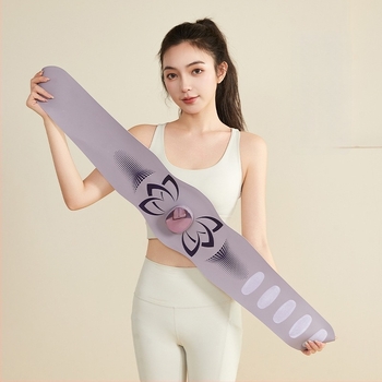 Абдоминална масажна лента за фитнес с EMS микроелектрически импулс, вибрация и топлинна компресия, презареждаема, механично управление, 4 скорости, до 4 масажни глави