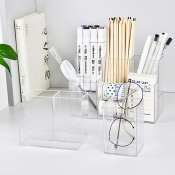 Държач за писалките на бюрото, пластмасов квадратен организатор, модел 9390, Shengwang