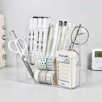 Държач за писалките на бюрото, пластмасов квадратен организатор, модел 9390, Shengwang