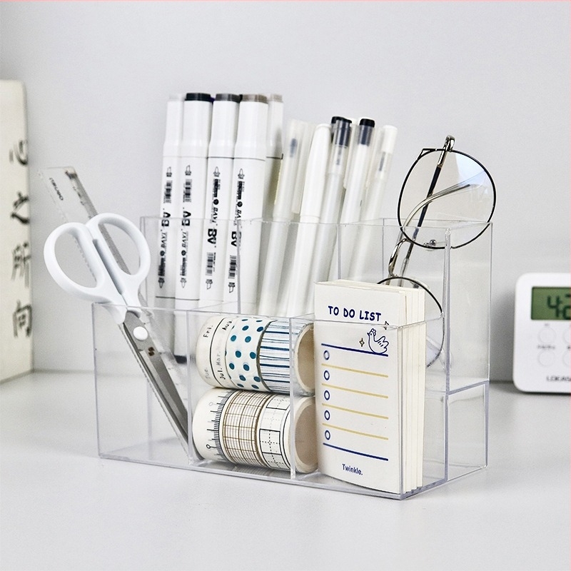 Държач за писалките на бюрото, пластмасов квадратен организатор, модел 9390, Shengwang