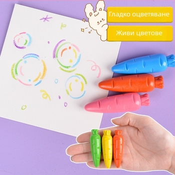 Набор восъчни моливи Radish за деца – кръгъл връх, серия LBLB, кутия с поднос, 330 г