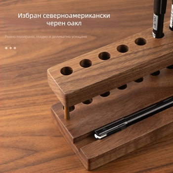 Дървен държач за писалки и четки за чайна церемония — модел 8044; Материал: дърво; Подходящ за подарък: рожден ден, юбилей