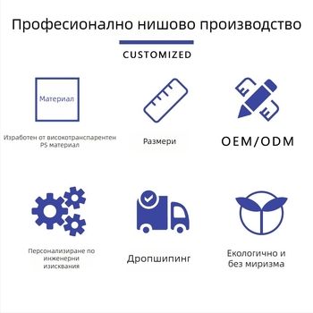 Keji K-511 пластмасова настолна поставка за моливи, квадратна форма, прозрачен многофункционален органайзер за канцеларски материали с наклонено вмъкване