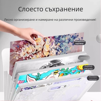 Албум за съхранение на рисунки, пластмасов корпус, модел LZ-DCHC, марка Good, 4 страници, печат на лого: Да