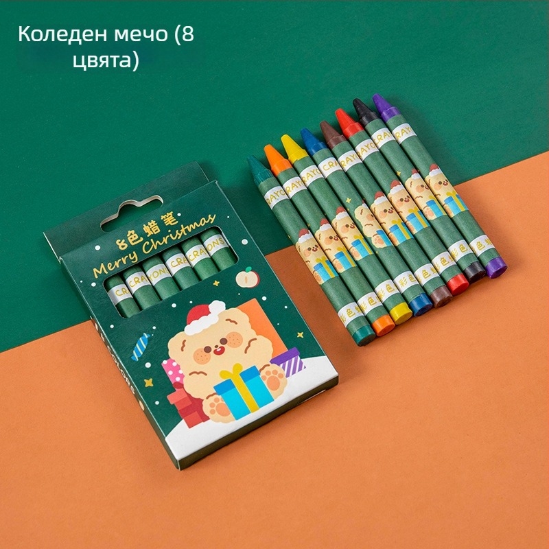 Cartoon Christmas Crayon Set A1812 – пластмасов корпус; основна употреба: рисуване и графити; модел: A1812; IP одобрение: Art Wenchuang
