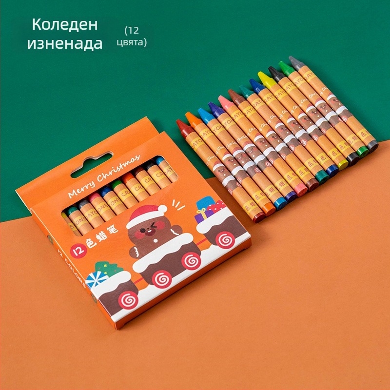Cartoon Christmas Crayon Set A1812 – пластмасов корпус; основна употреба: рисуване и графити; модел: A1812; IP одобрение: Art Wenchuang