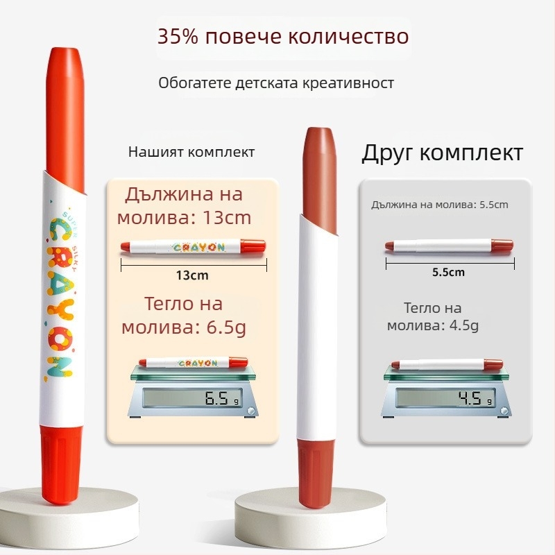 Детски рисувателни пръчки за боядисване – Jiyu Painted Stick, единична върха, пластмасов корпус, авторизиран частен бранд