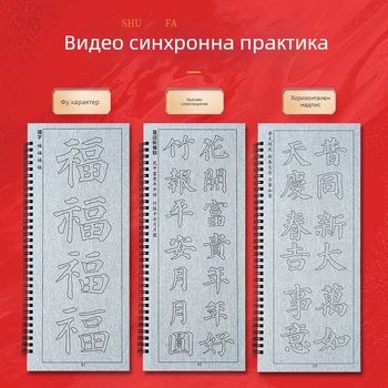 Practice Every Day Комплект за калиграфия с водно писане върху плат, видео инструкции, нетъкан текстил, комплект четки, копиране на пролетни двойки и благословени символи