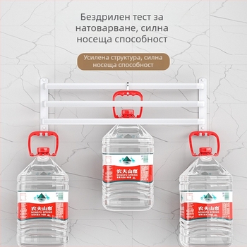 Закачалка за кърпи от алуминий, 3-етажна, стенна, за съхранение на кърпи