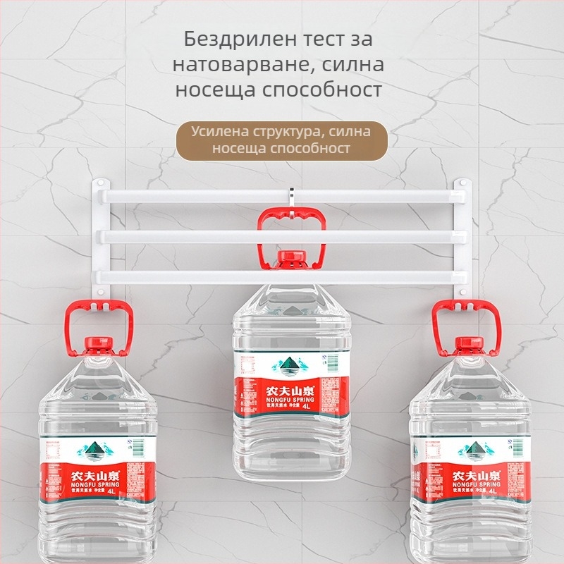 Закачалка за кърпи от алуминий, 3-етажна, стенна, за съхранение на кърпи