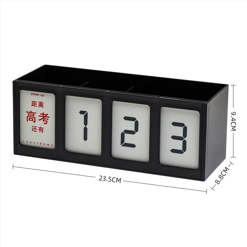 Десктоп календар и държач за химикалки със таймер за обратно броене, модел SD-2598; материал: пластмаса; форма: квадрат; печат на лого: да; персонализация: да