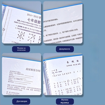 Папка за документи с катинар, голям капацитет и прозрачни вложки (PP)