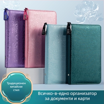Притежател за банкови книжки – PU материал, заключване с парола и цип, печат на лого по заявка