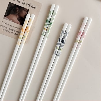 Керамични пръчки за хранене за едно лице, японски стил, флорална шарка, ръчна изработка, възможност за персонализиране