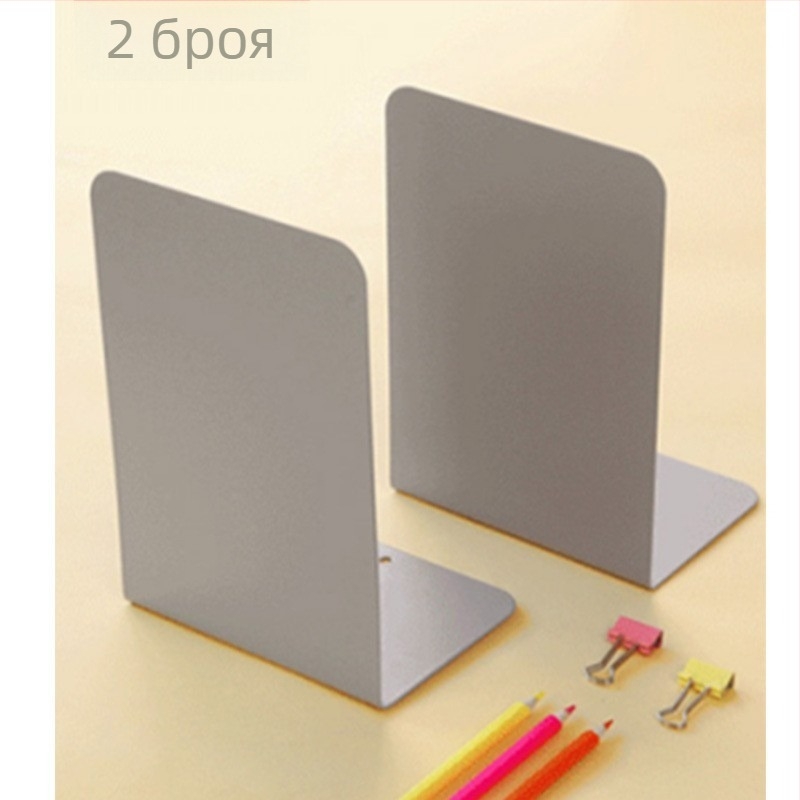 Метален държател за книги с разделител и клип - Модел C30504, Reverse, Железен държач за бюро, 430 г