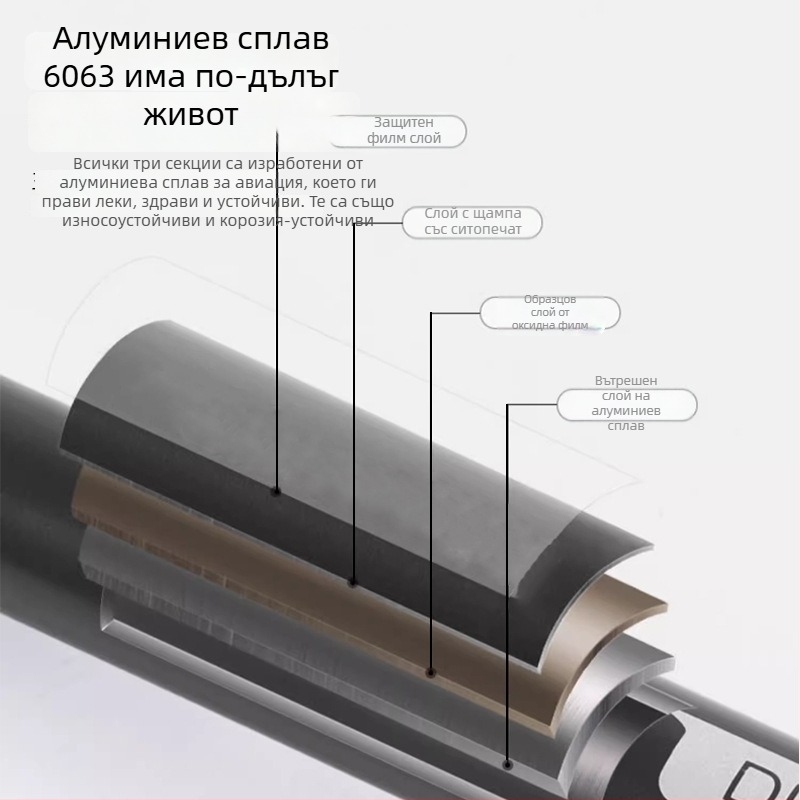 Унисекс телескопични бастуни за туризъм с външно заключване, алуминиева сплав, тежест 400 г, върхове от волфрамова стомана, права дръжка