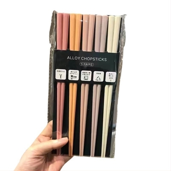 Комплект палички за хранене, PET материал, модерен стил, осмоъгълна форма, без лак, 5 двойки в пакет