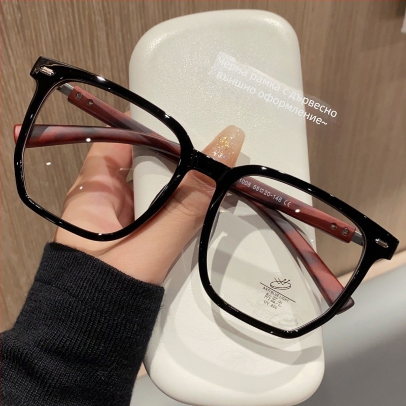 Очила с рамка от дървесен рисунък TR-90, рецептурни очила за късогледство и астигматизъм, лещи PC с анти-синя светлина, модел ZM-WM310008TR, GB/T14214-2019