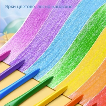 Deli HM715 пластмасови восъчни пастели – без токсини, с кръгла глава, пластмасов корпус, серия Mengyi Aerospace за детско изкуство