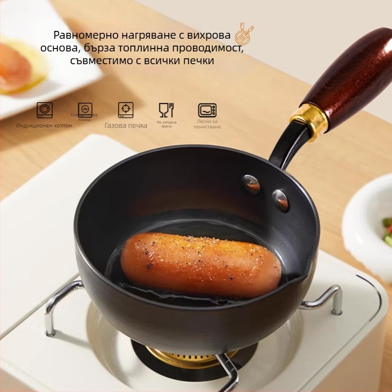 Чугунен тиган за пържене с незалепваща повърхност, капак от неръждаема стомана с прозорче, многослоесто дъно, съвместим с всички печки