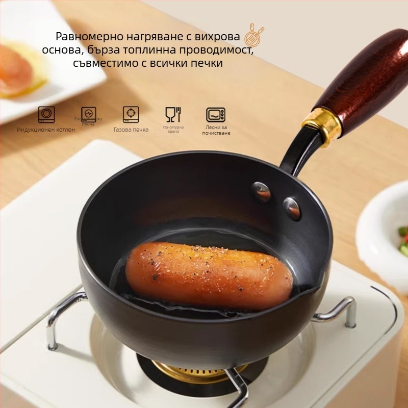 Чугунен тиган за пържене с незалепваща повърхност, капак от неръждаема стомана с прозорче, многослоесто дъно, съвместим с всички печки