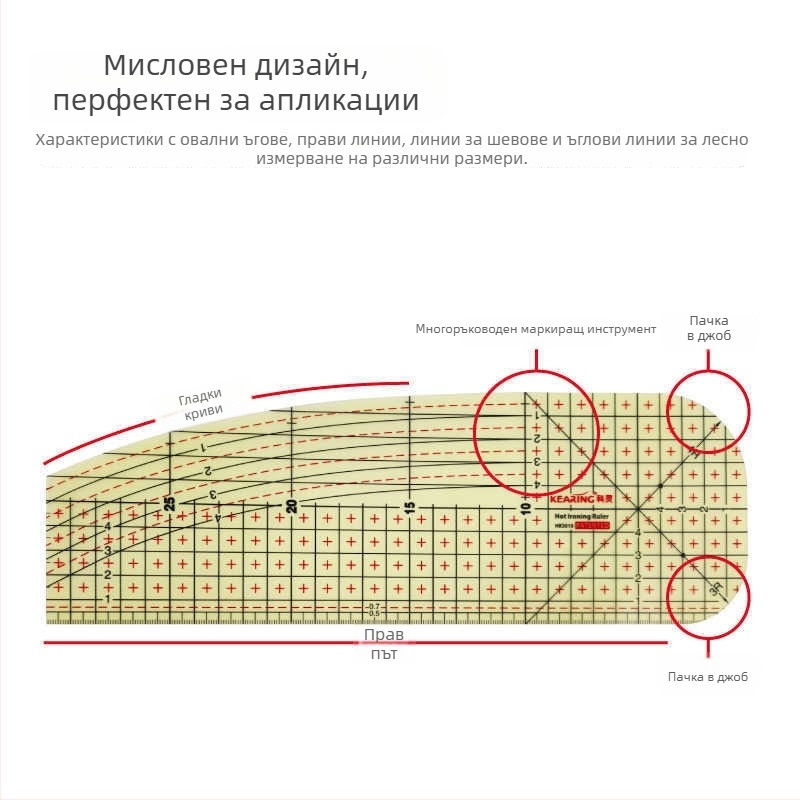 Kolding центиметрова линейка — пластмасово тяло, персонализиран печат, опаковка 1/12/240