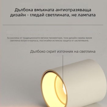 Повърхностно монтиран LED downlight, 6-10W, 220V, CRI ≥90