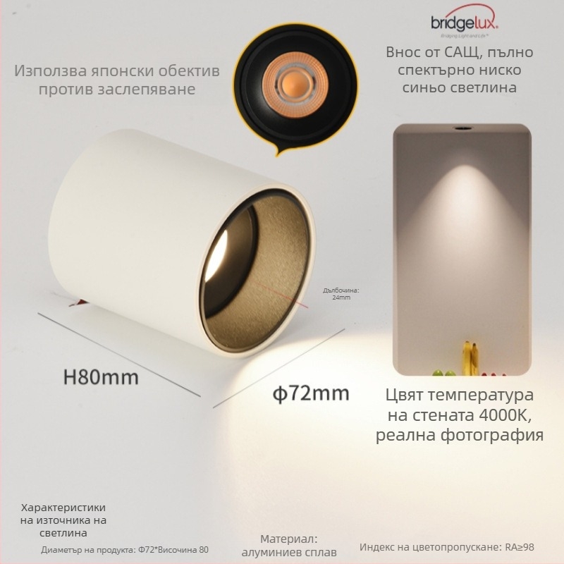 Повърхностно монтиран LED downlight, 6-10W, 220V, CRI ≥90