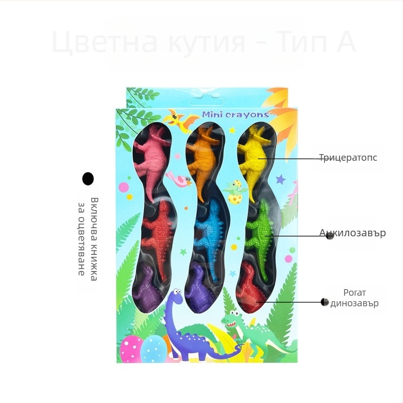 Комплект за оцветяване с пластмасови форми восъчни пастели — модел XH-040, кръгла молив, серия Styling Crayon, корпус от хартия